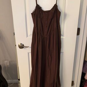 Chocolate Brown Spaghetti Strap Maxi Dress